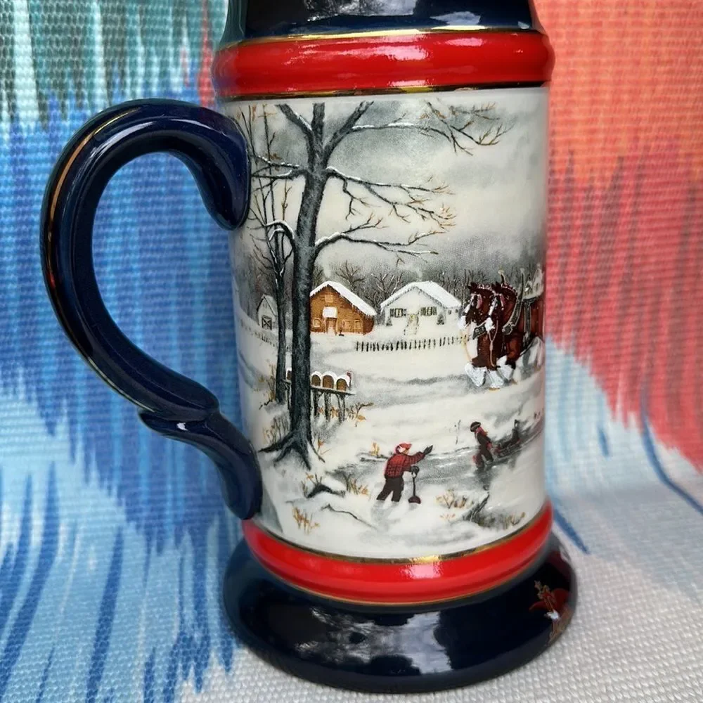 Vintage 1990 Budweiser Beer Stein “An American Tradition” Clydesdales